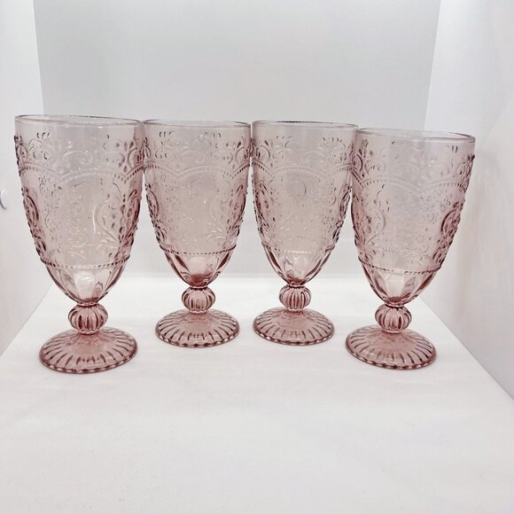 Pioneer Woman Other - The Pioneer Woman Amelia Glasses Set of 4 Rose coloured Goblets
